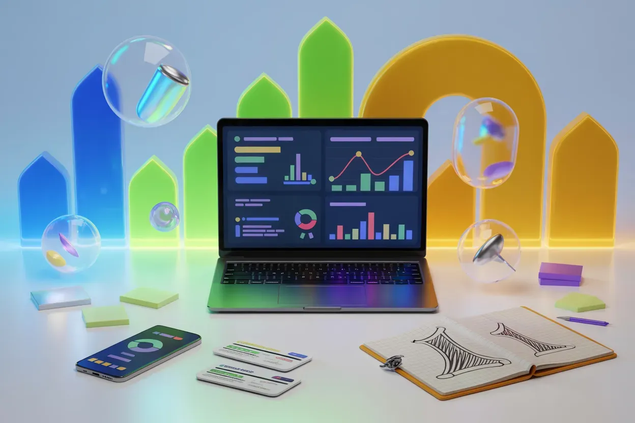 Small business owner analysing financial data with online accounting services for tax compliance and business growth.